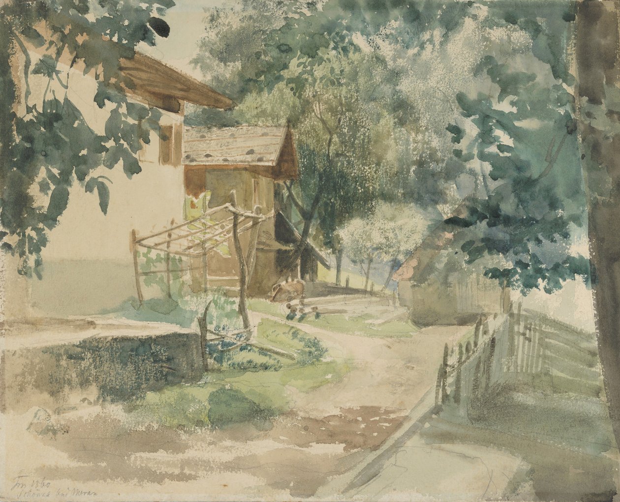 Maatilapiha lähellä Meranoa, 1860. tekijältä Franz Meyerheim