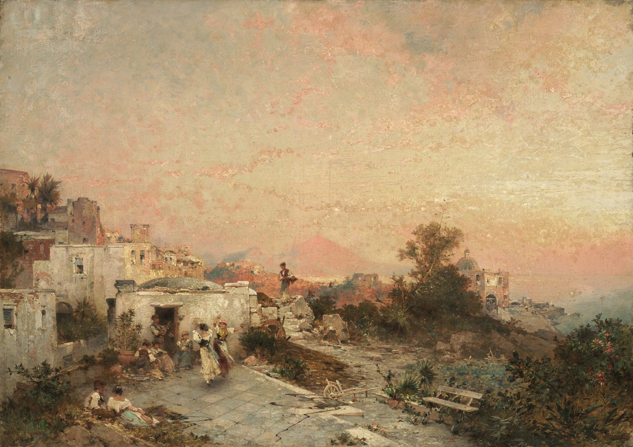 La Tarantella, Posilipo, Napoli, noin 1895 tekijältä Franz Richard Unterberger