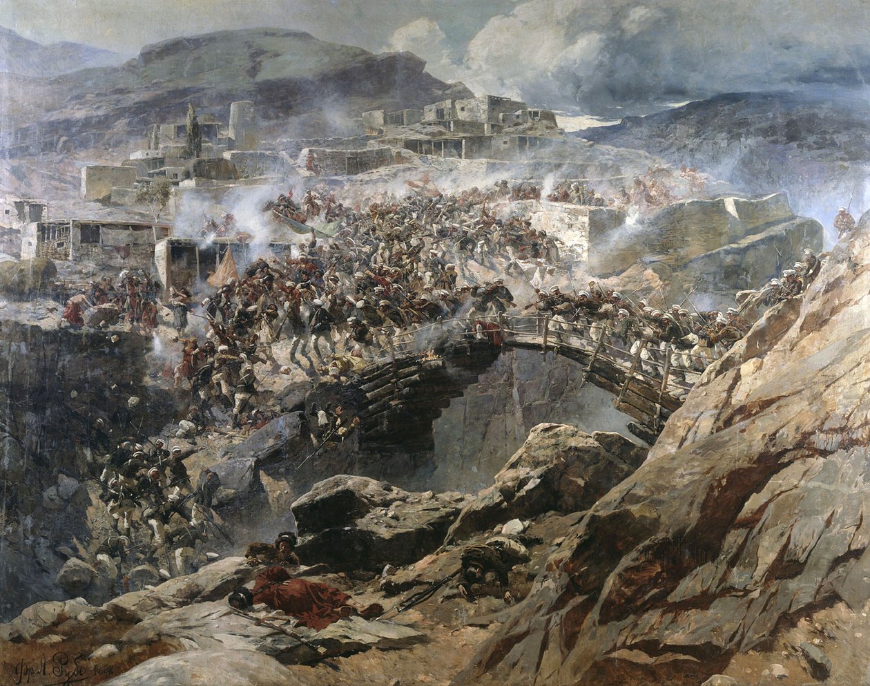 Akhoulgon piiritys, 1888. tekijältä Franz Roubaud