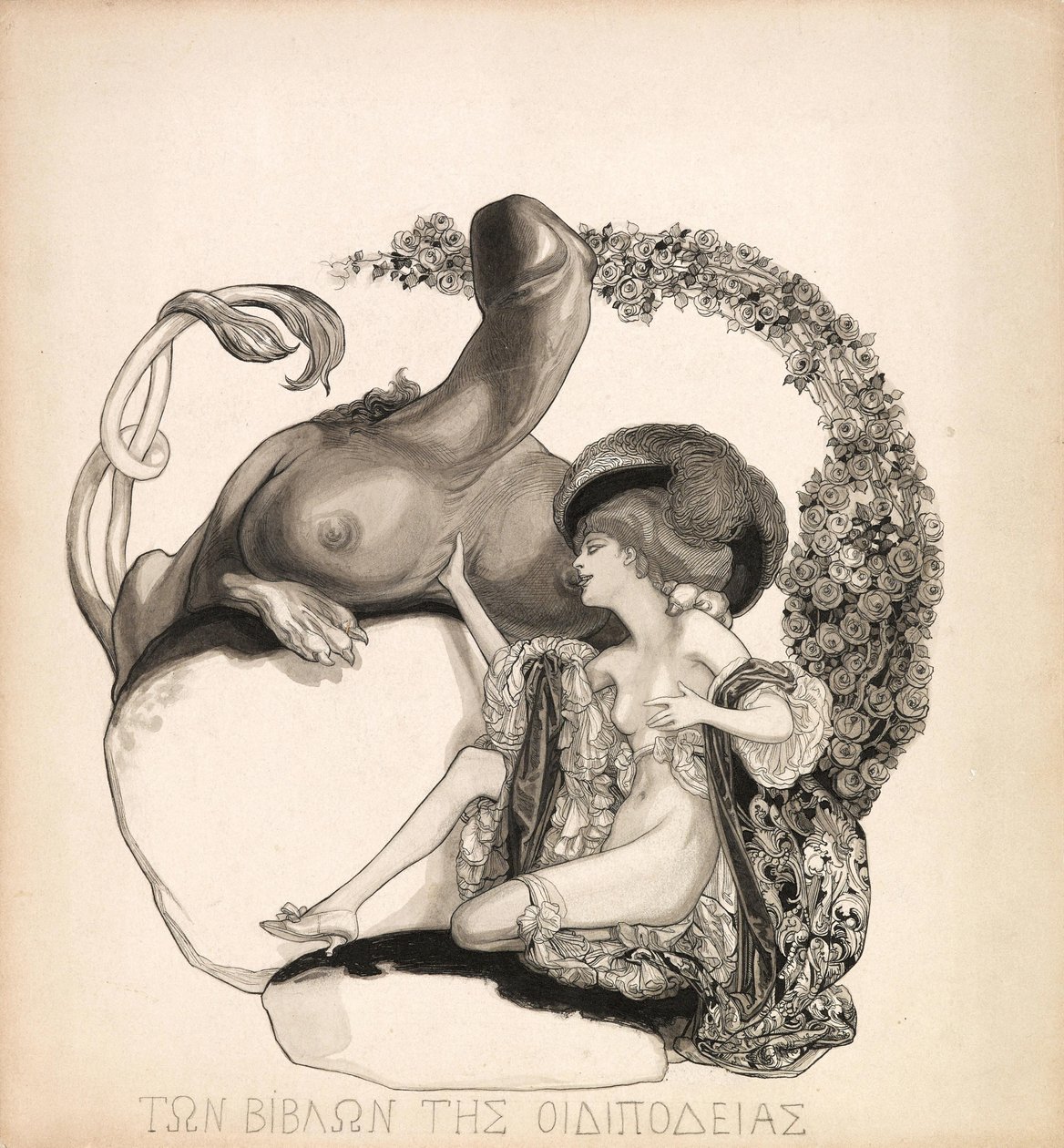 Eroottinen kuvitus, c. 1912. tekijältä Franz von Bayros