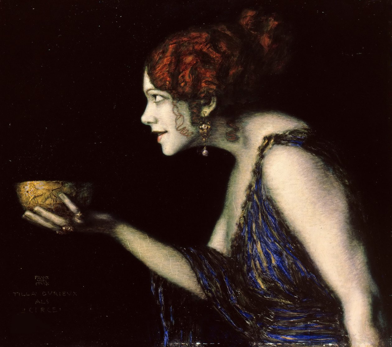 Tilla Durieux 1880-1971 hahmona Circe, n. 1913. tekijältä Franz von Stuck