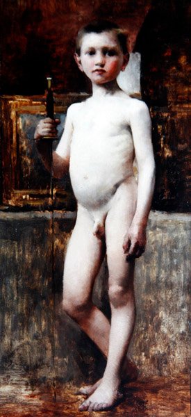 Nuori poika, n. 1911 (öljy kankaalle) tekijältä Franz von Stuck