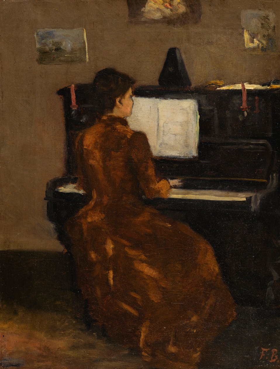 Ranska: Jeune fille au pianö tekijältä Frédéric Bazille