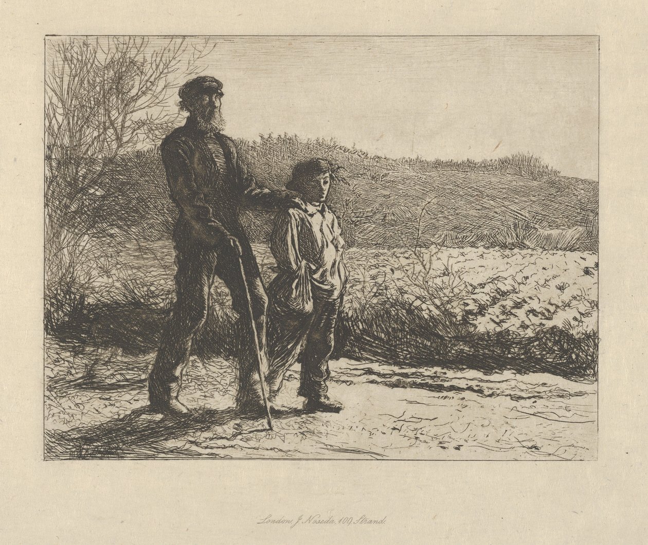 A Blind Man The Wayfarers, 1863. tekijältä Fred Walker