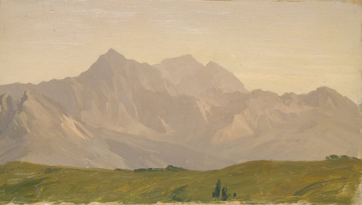 Monte Croce (öljy paneelissa, asennettu piirustuksena) tekijältä Frederic Leighton