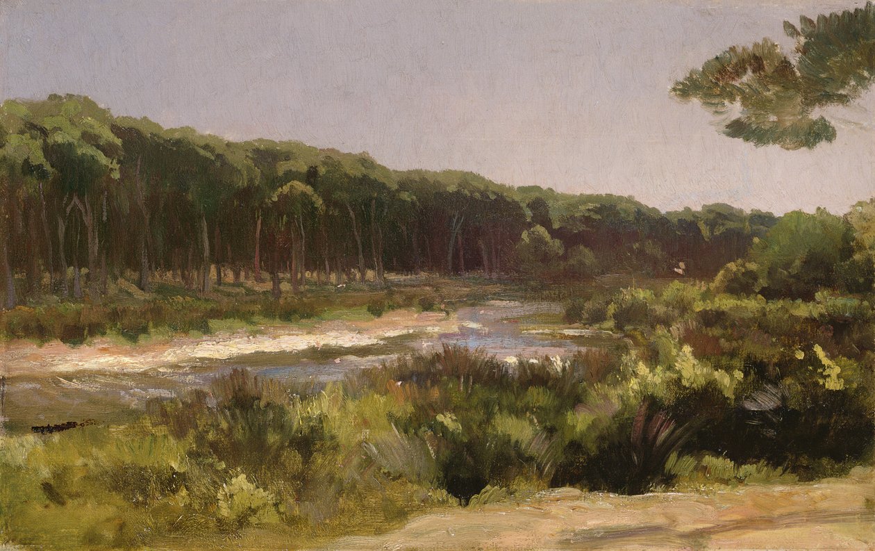 Toscanan maisema (Arno-joki San Rossoressa) tekijältä Frederic Leighton