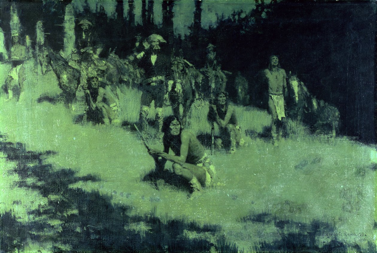 Apache Scouts Listening, 1908 tekijältä Frederic Remington