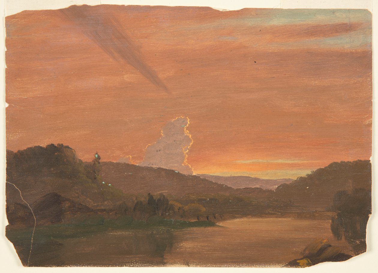 Pilvitutkimus auringonlaskun aikaan tekijältä Frederic Edwin Church