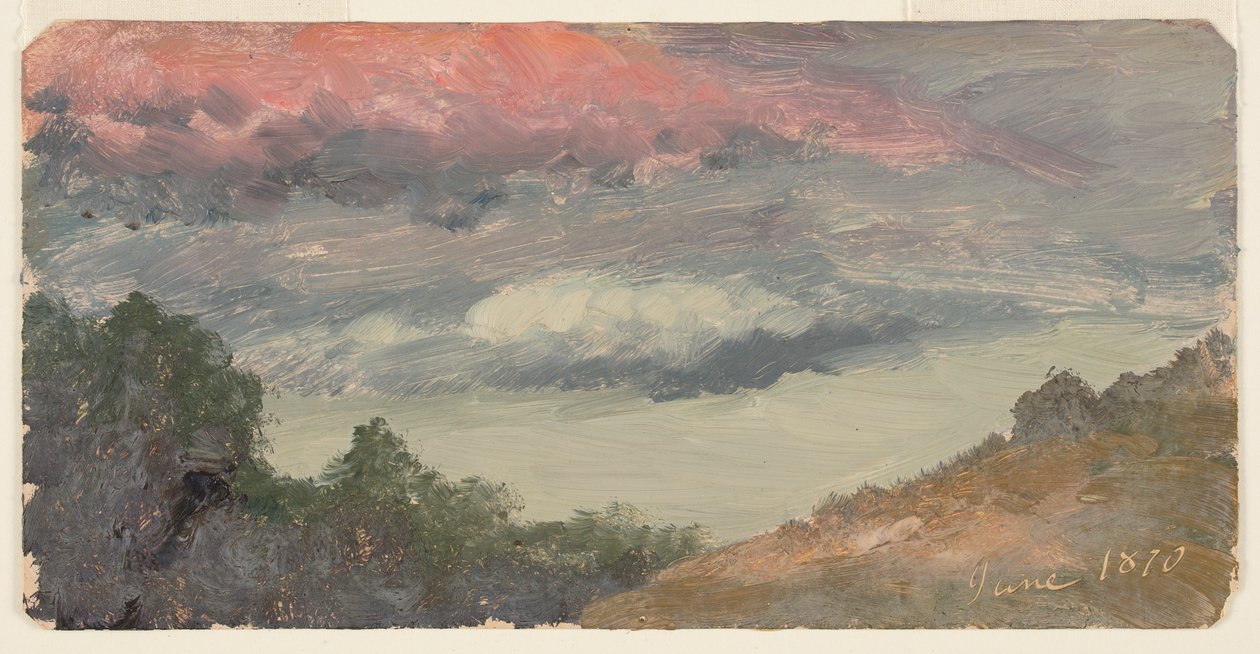 Pilviä kirkon maatilan yllä, Hudson N.Y. tekijältä Frederic Edwin Church