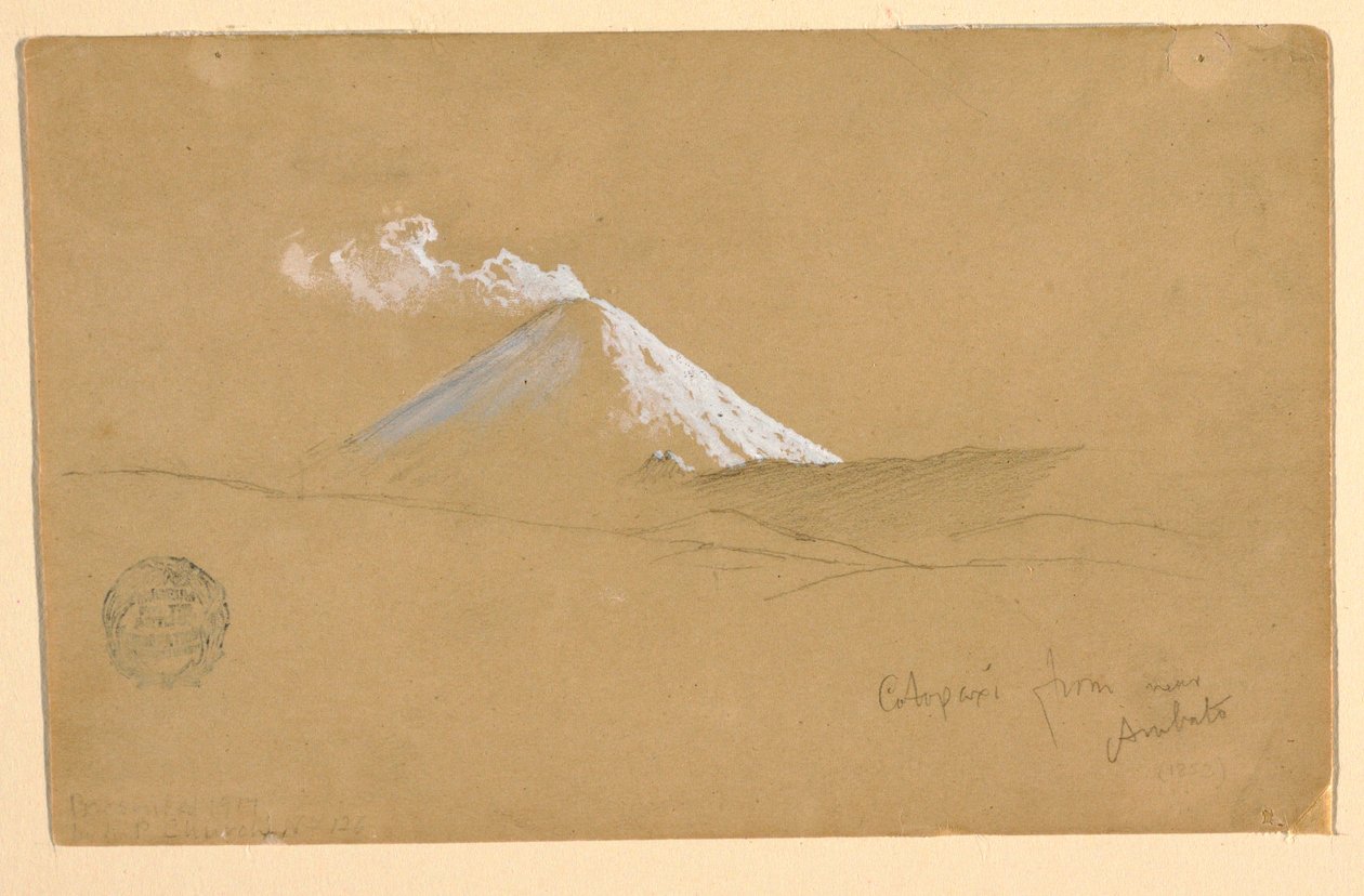 Cotopaxi lähellä Ambatoa Ecuadorista tekijältä Frederic Edwin Church