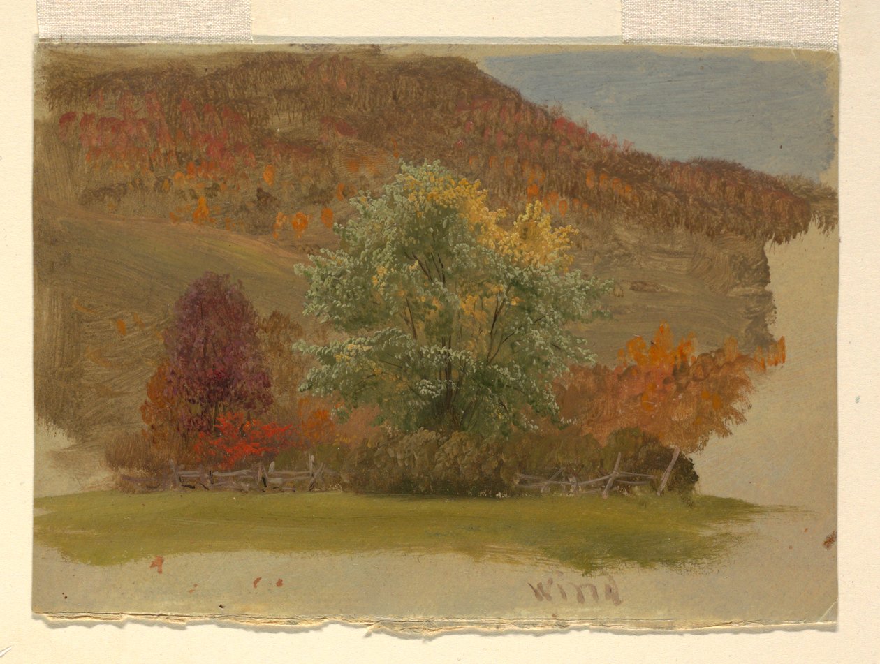 Piirros, Syysmaisema, n. 1865 tekijältä Frederic Edwin Church