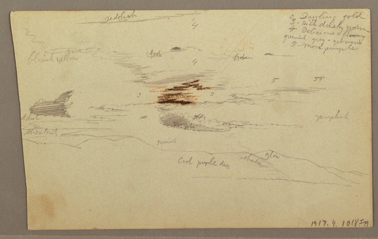 Piirros, Pilvet kukkuloiden yllä, 1863 tekijältä Frederic Edwin Church