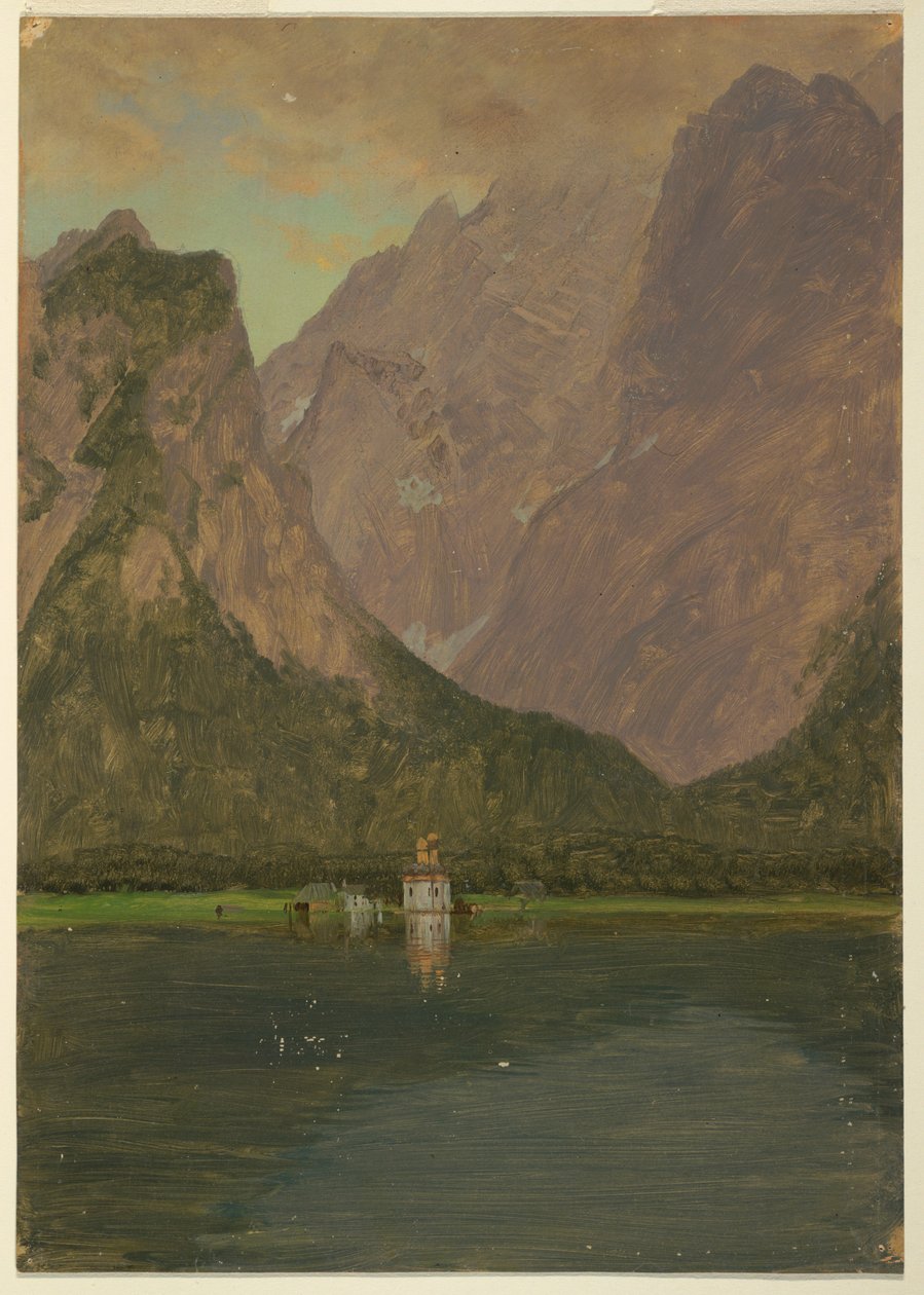 Piirros, Koenigsee, lähellä Berchtesgadenia, Baijeri, 1868. tekijältä Frederic Edwin Church