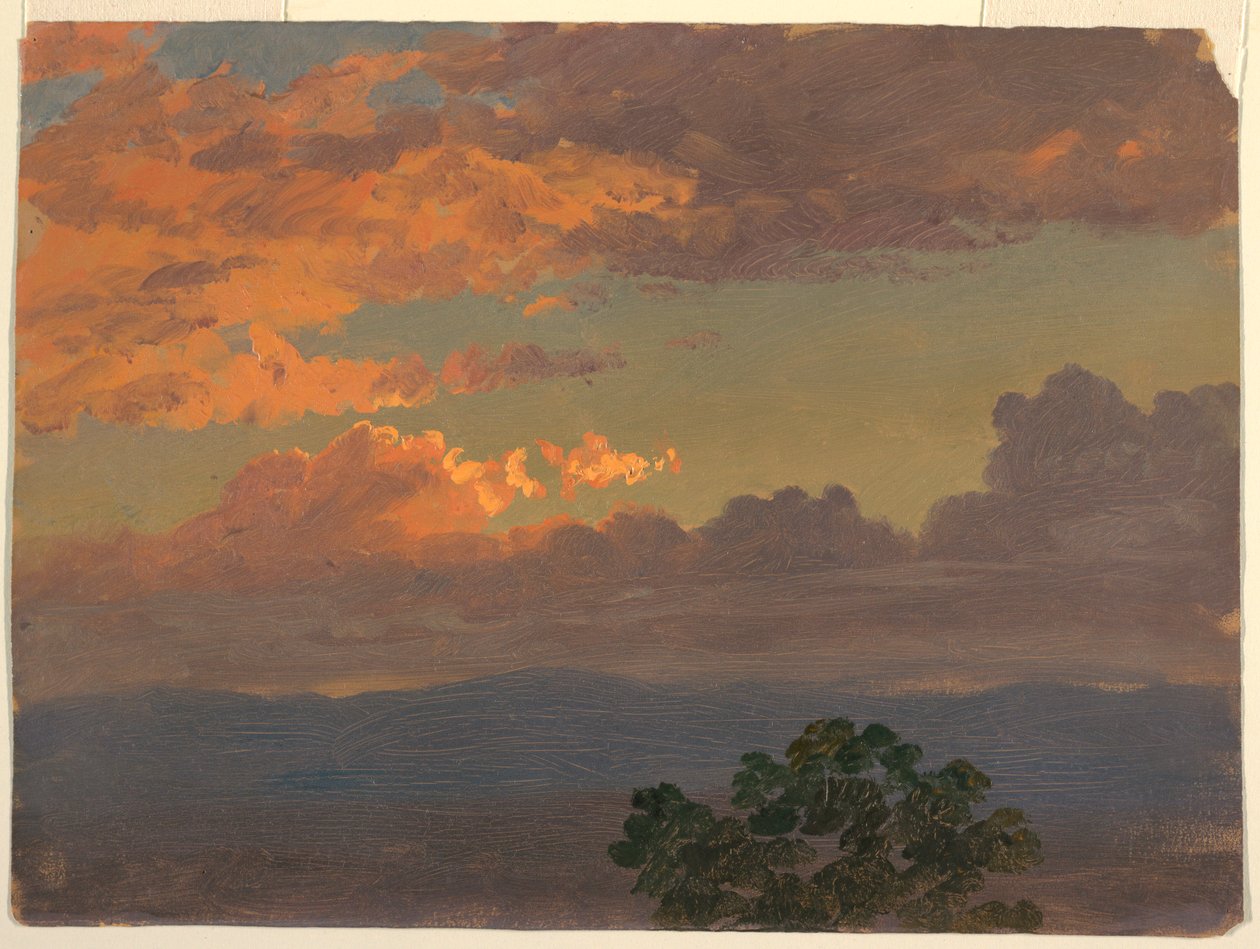 Piirros, auringonlasku, 1865 tekijältä Frederic Edwin Church