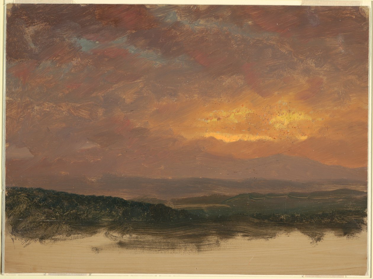 Piirros, Auringonlasku Catskillsin yllä, 1870-80. tekijältä Frederic Edwin Church