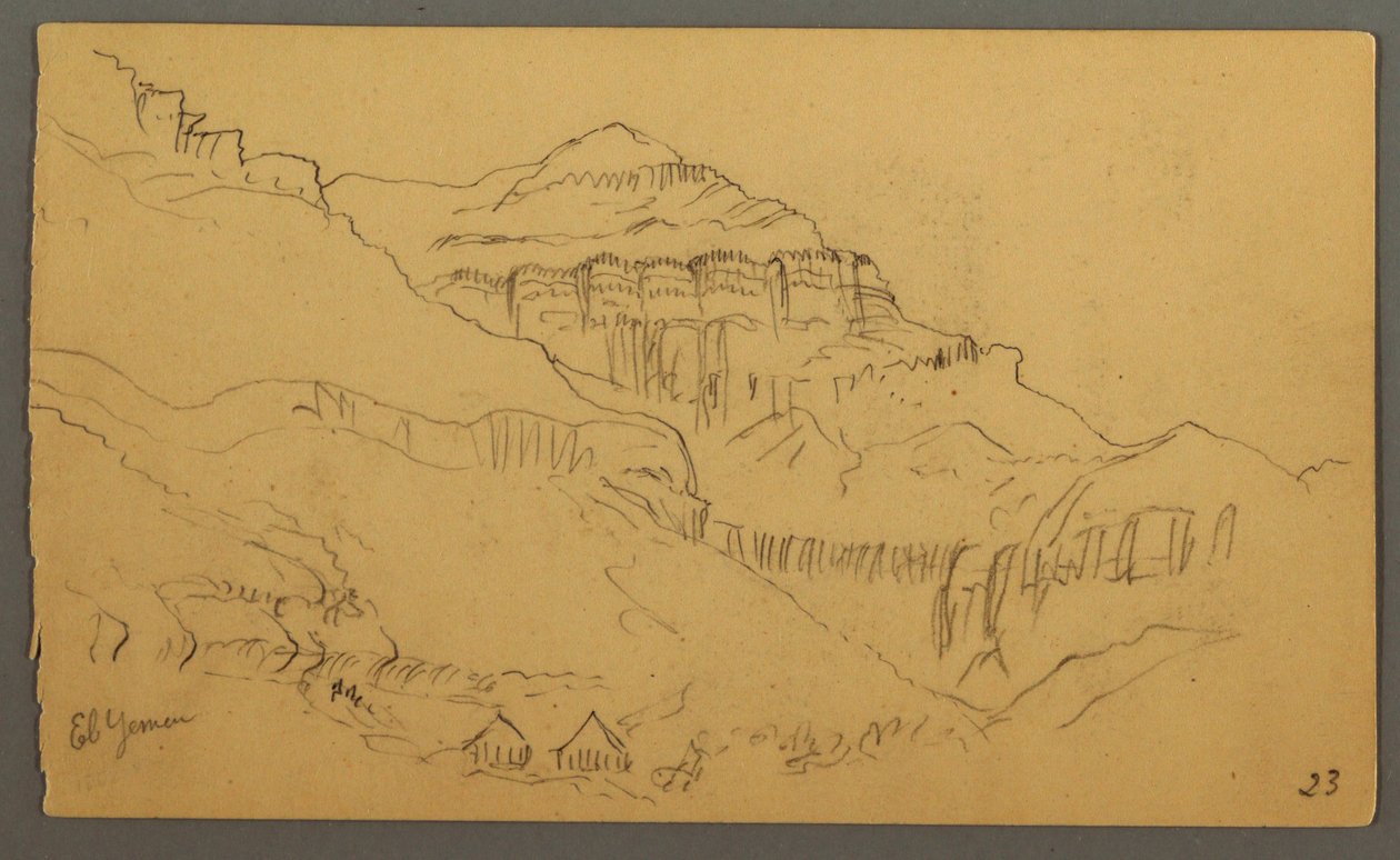 Piirros, Valleyside, helmikuu 1869  tekijältä Frederic Edwin Church