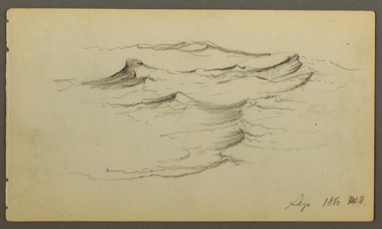 Piirros, Aallot, 1860 tekijältä Frederic Edwin Church