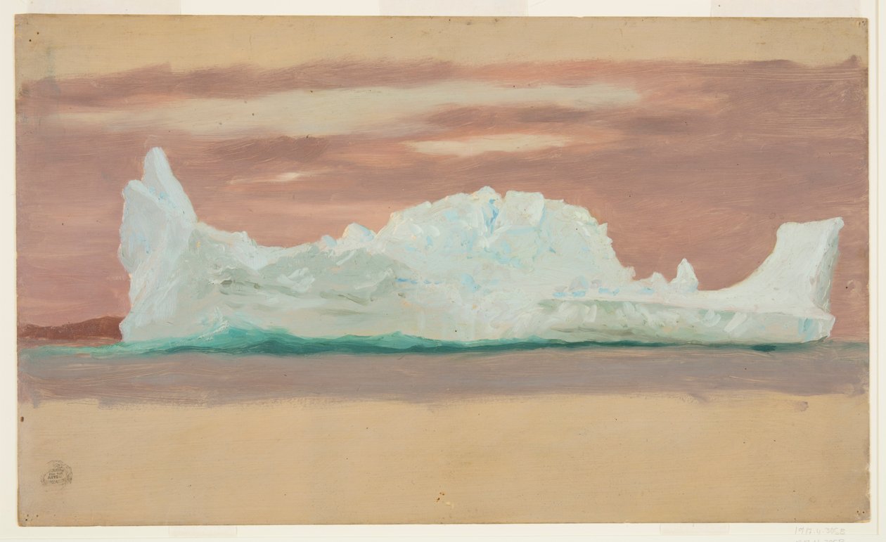 Kelluva jäävuori pilvisen taivaan alla, Newfoundland tekijältä Frederic Edwin Church