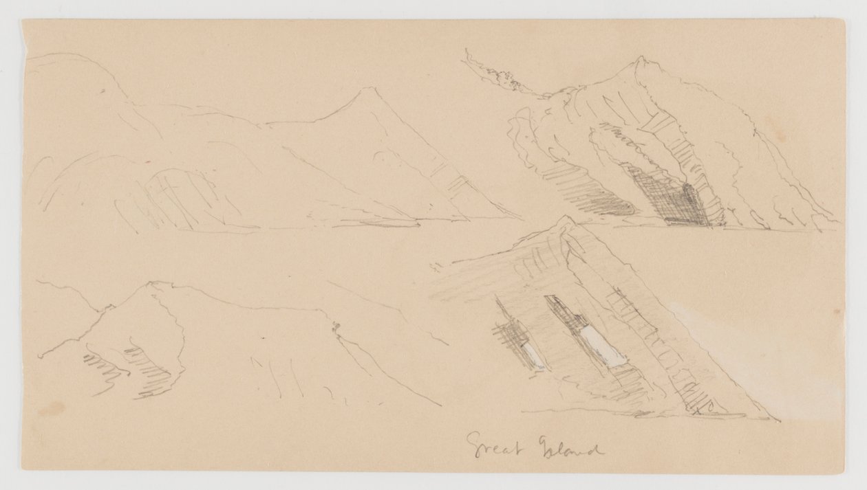 Great Island, Rock Cliffs -tutkimus tekijältä Frederic Edwin Church
