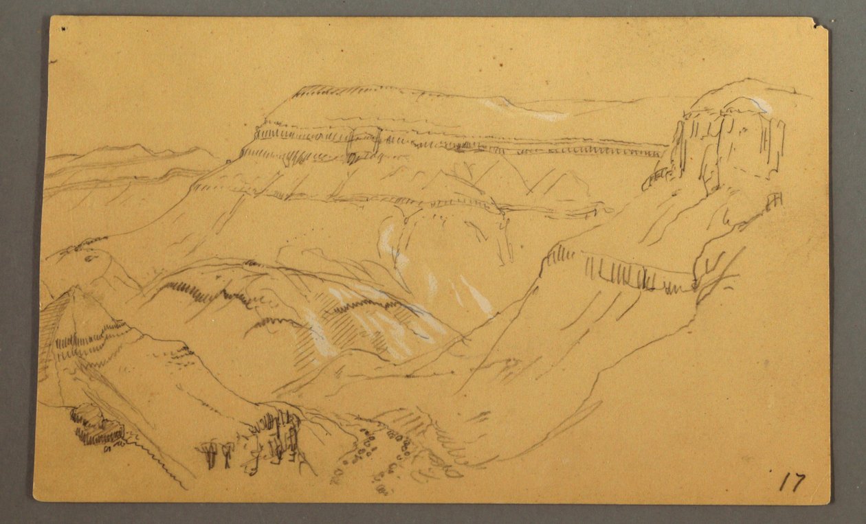 Luonnokset, El Jemenin laakso, "Arabia" tekijältä Frederic Edwin Church