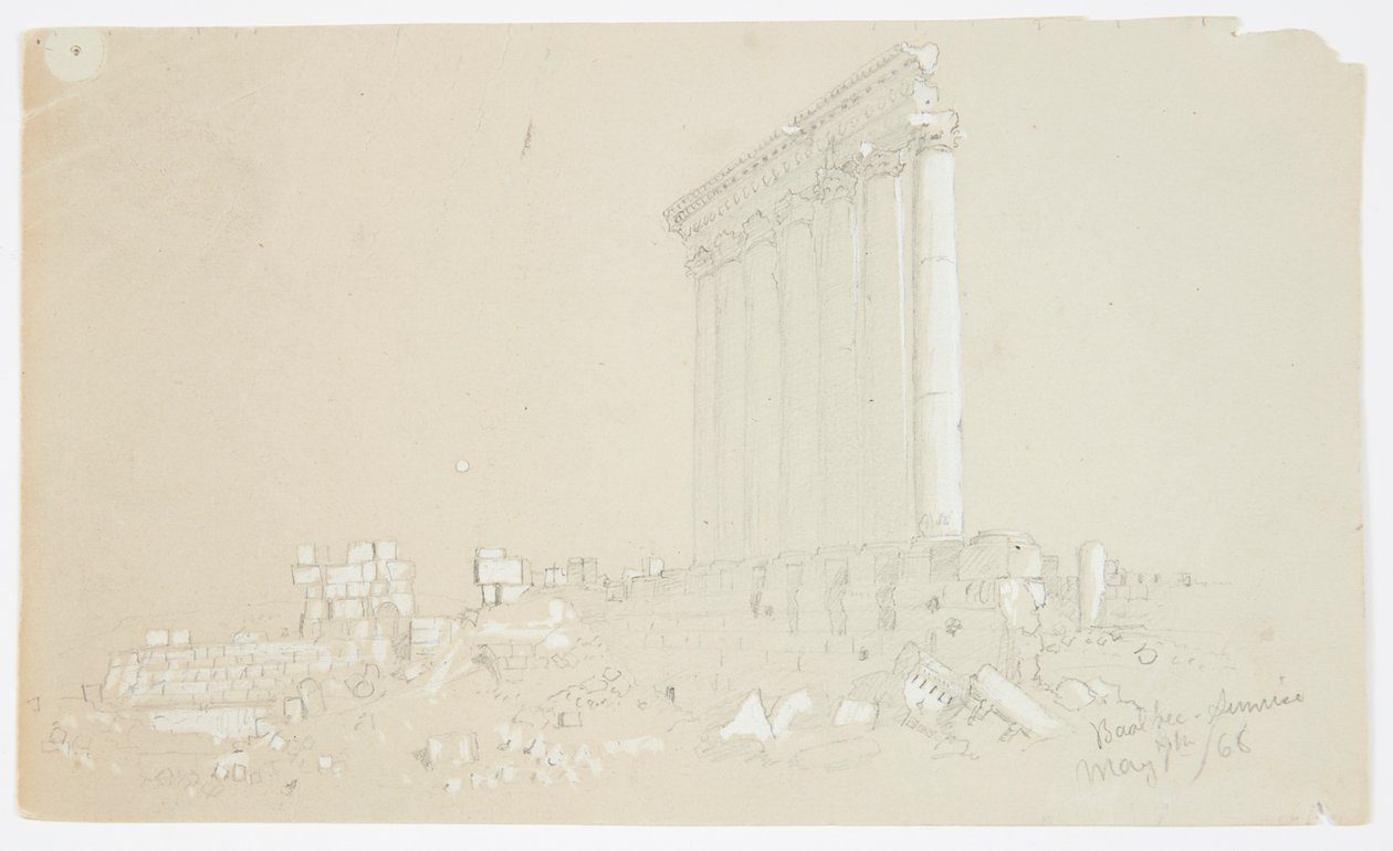 Jupiterin temppeli auringonnousussa, Baalbek tekijältä Frederic Edwin Church