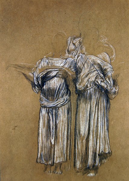 Study for Music (liitu paperille) tekijältä Frederic Leighton