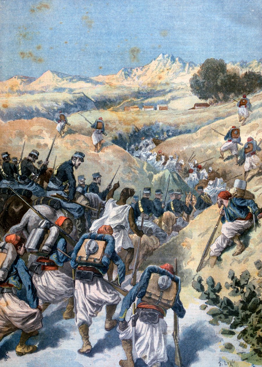 Taistelu Prikaatteja vastaan, Algeria, 1892 tekijältä Frederic Lix