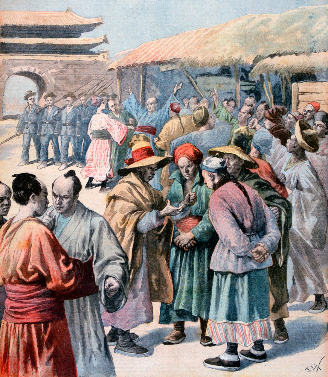 Häiriöt Soulissa, Koreassa, 1894 tekijältä Frederic Lix