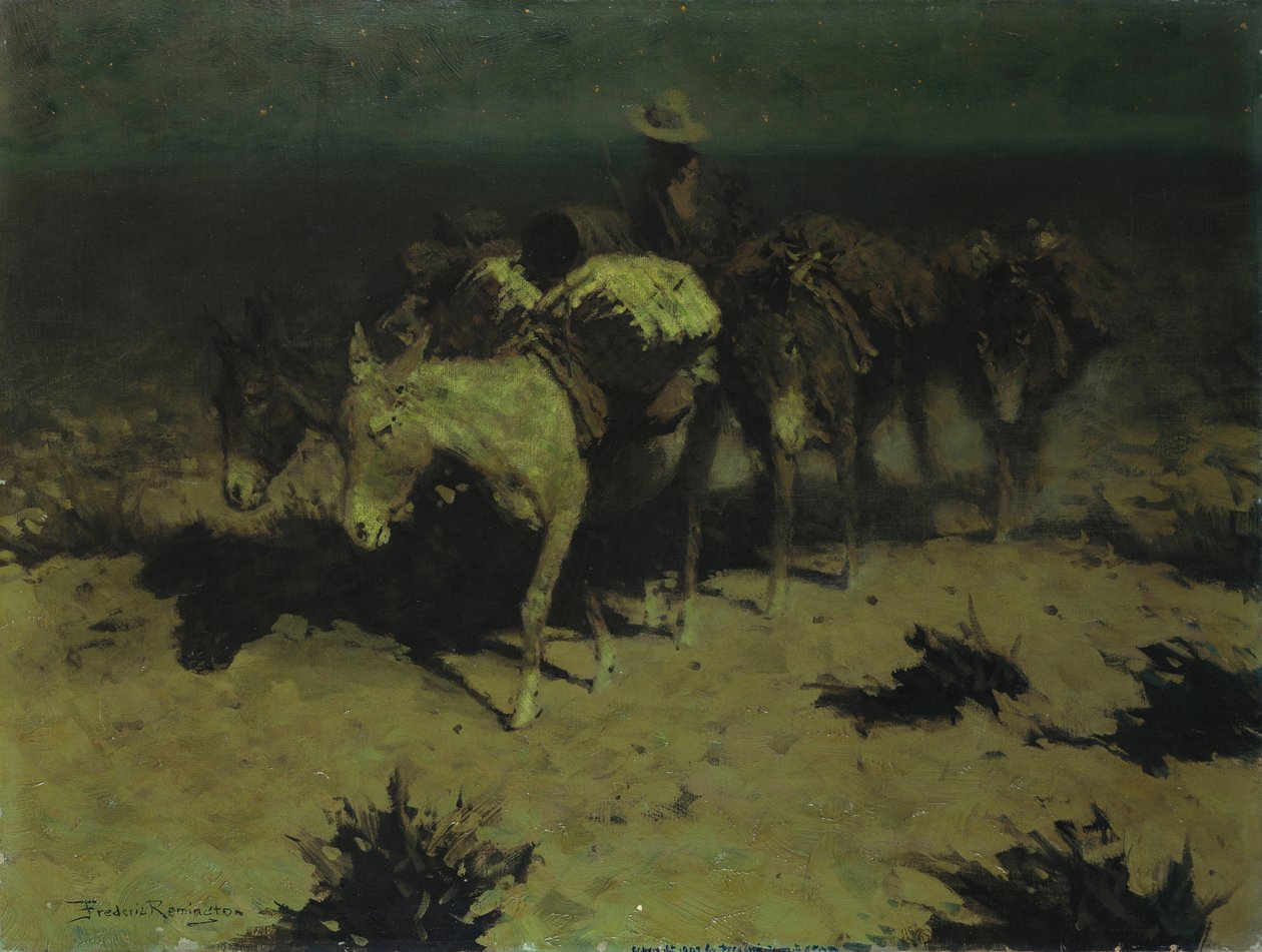 Pack Train, 1909 tekijältä Frederic Remington