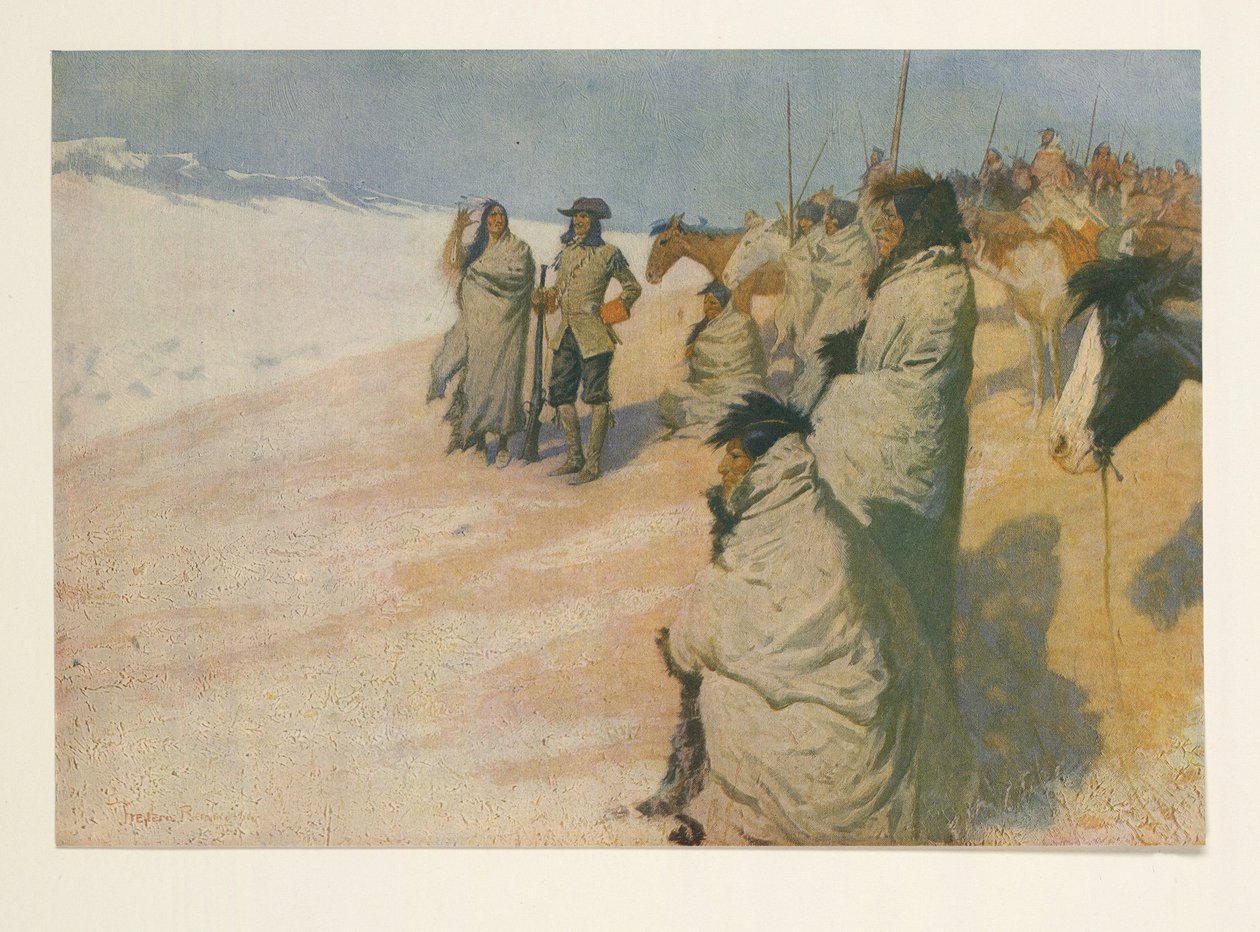 La Verendrye Colliers Weeklystä, pub. 1906 tekijältä Frederic Remington