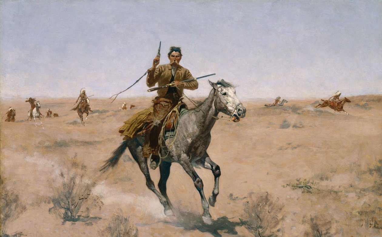 Lento (A Sage-Brush Pioneer) 1895 tekijältä Frederic Remington