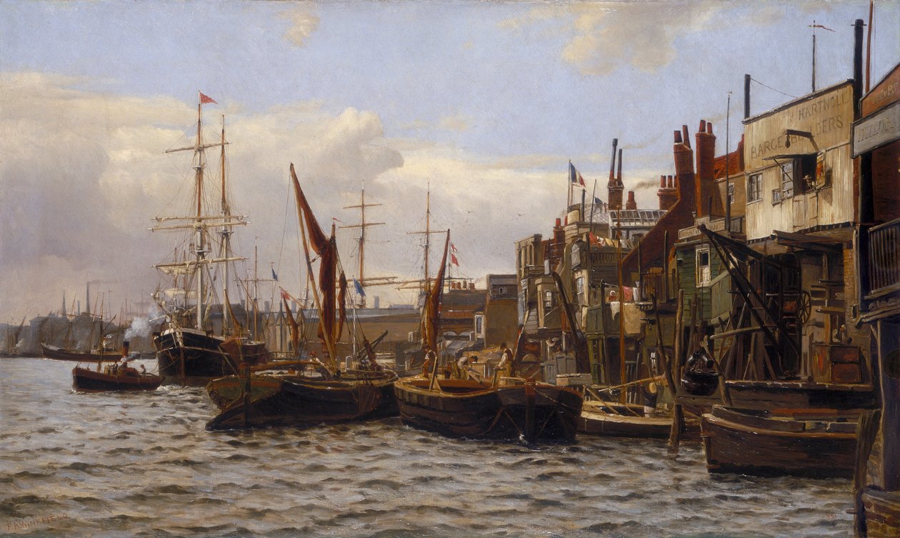 "The River at Limehouse", 1890 tekijältä Frederick A Winkfield