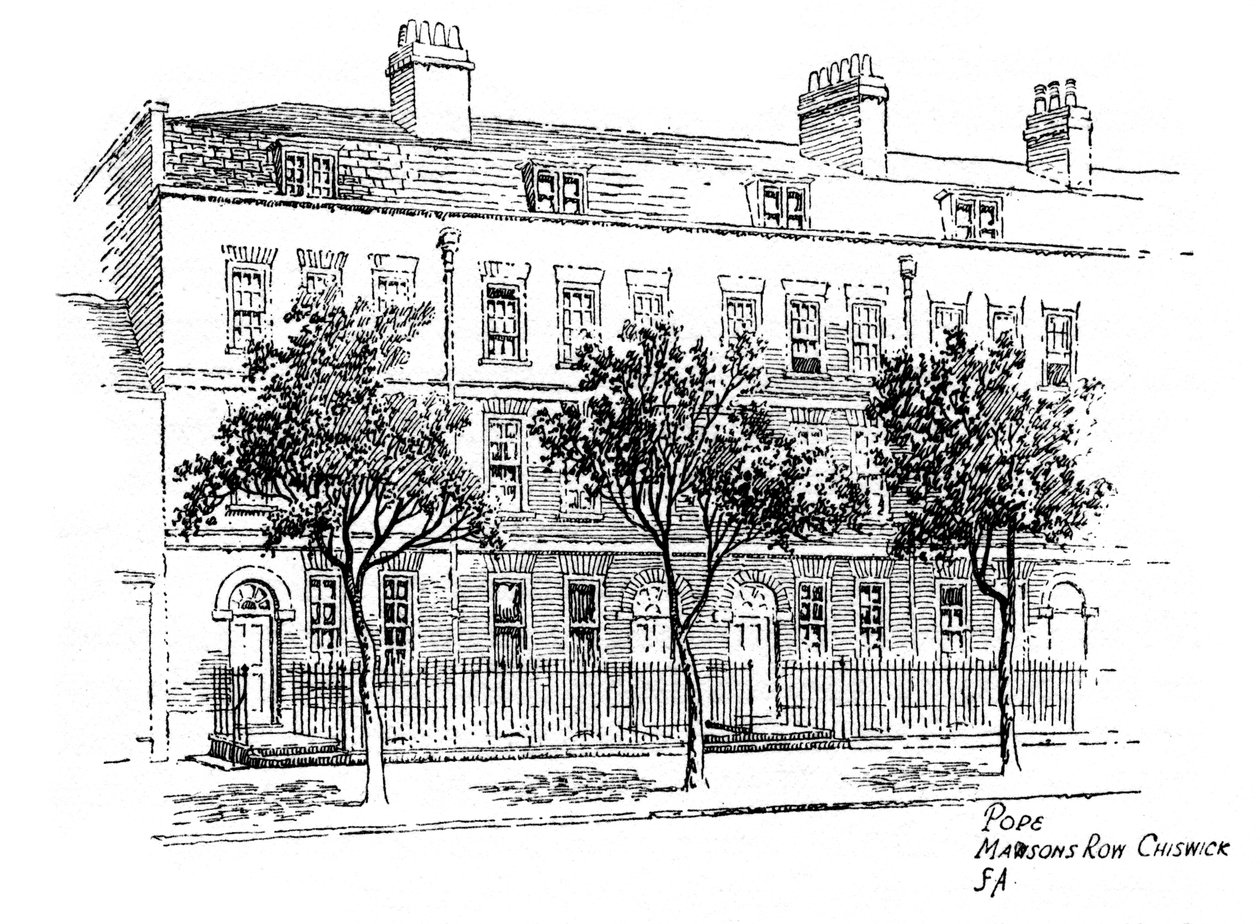 Alexander Pope, Mawsons Row, Chiswick, Lontoo, 1912 tekijältä Frederick Adcock