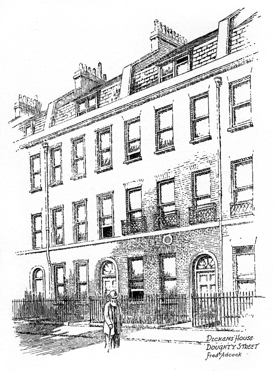 Dickensin talo, 48 Doughty Street, Lontoo, 1912. tekijältä Frederick Adcock