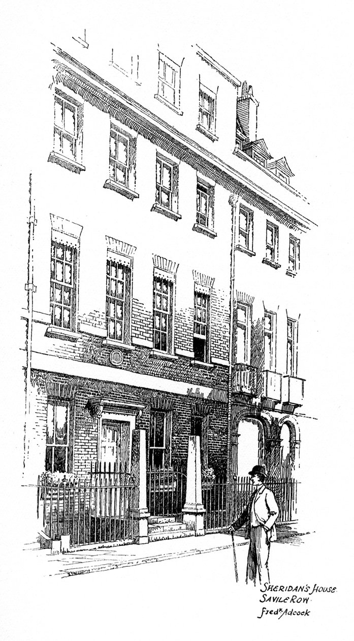 Sheridansin talo, Savile Row, Lontoo, 1912. tekijältä Frederick Adcock