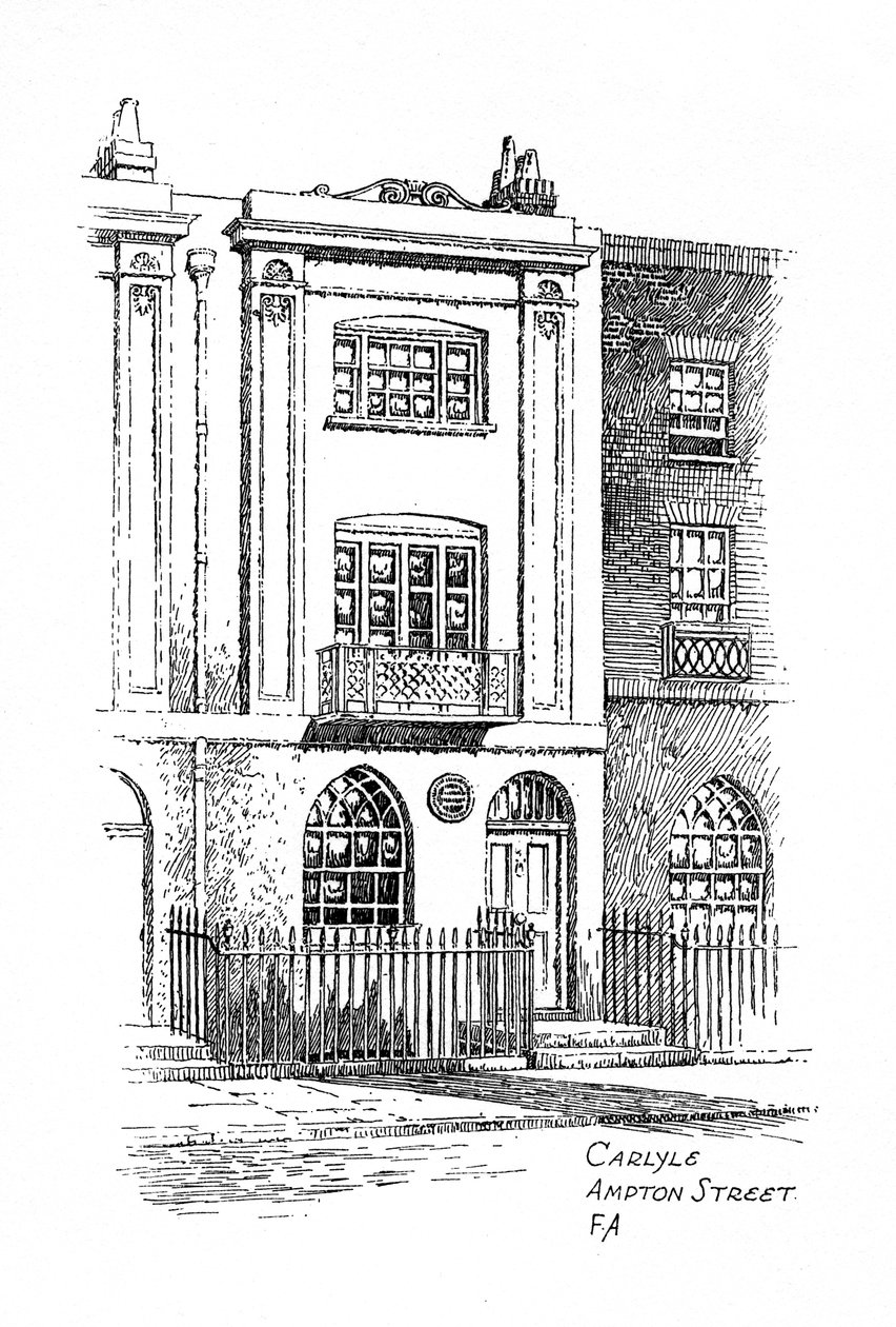 Thomas Carlylesin talo, Ampton Street, Lontoo, 1912 tekijältä Frederick Adcock