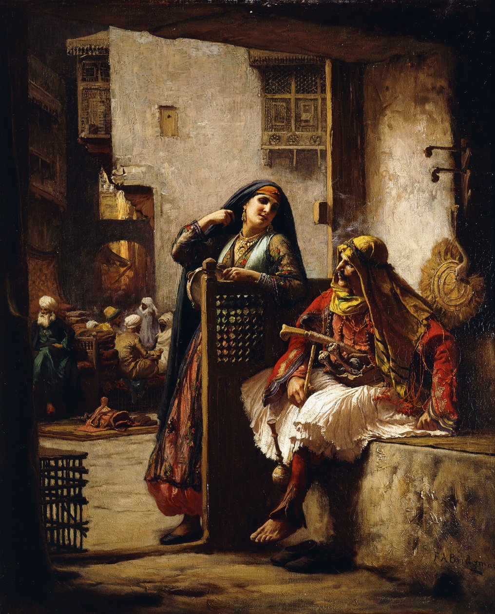 Päällikön vierailu, tekijältä Frederick Arthur Bridgman