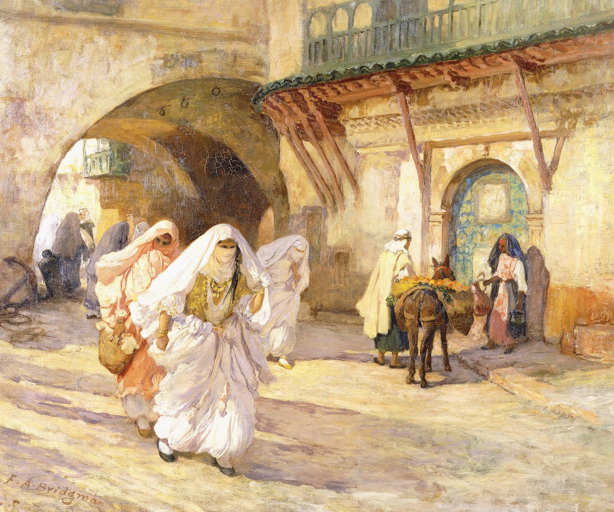 Arabinaiset kadulla, tekijältä Frederick Arthur Bridgman