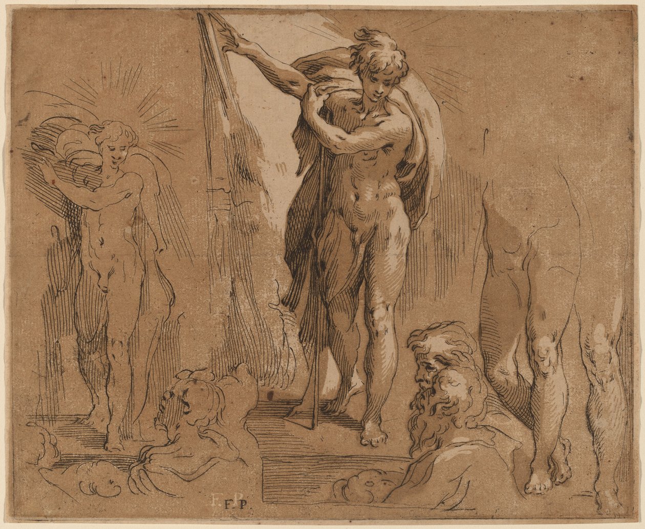 Pyhä Johannes Kastaja tekijältä Frederick Bloemaert after Parmigianino