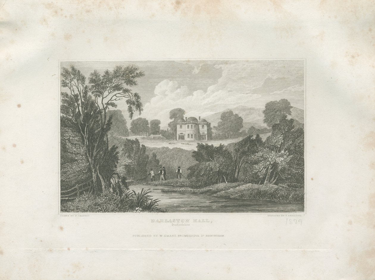 Barlaston Hall: kaiverrus ja [1800-luku] tekijältä Frederick Calvert
