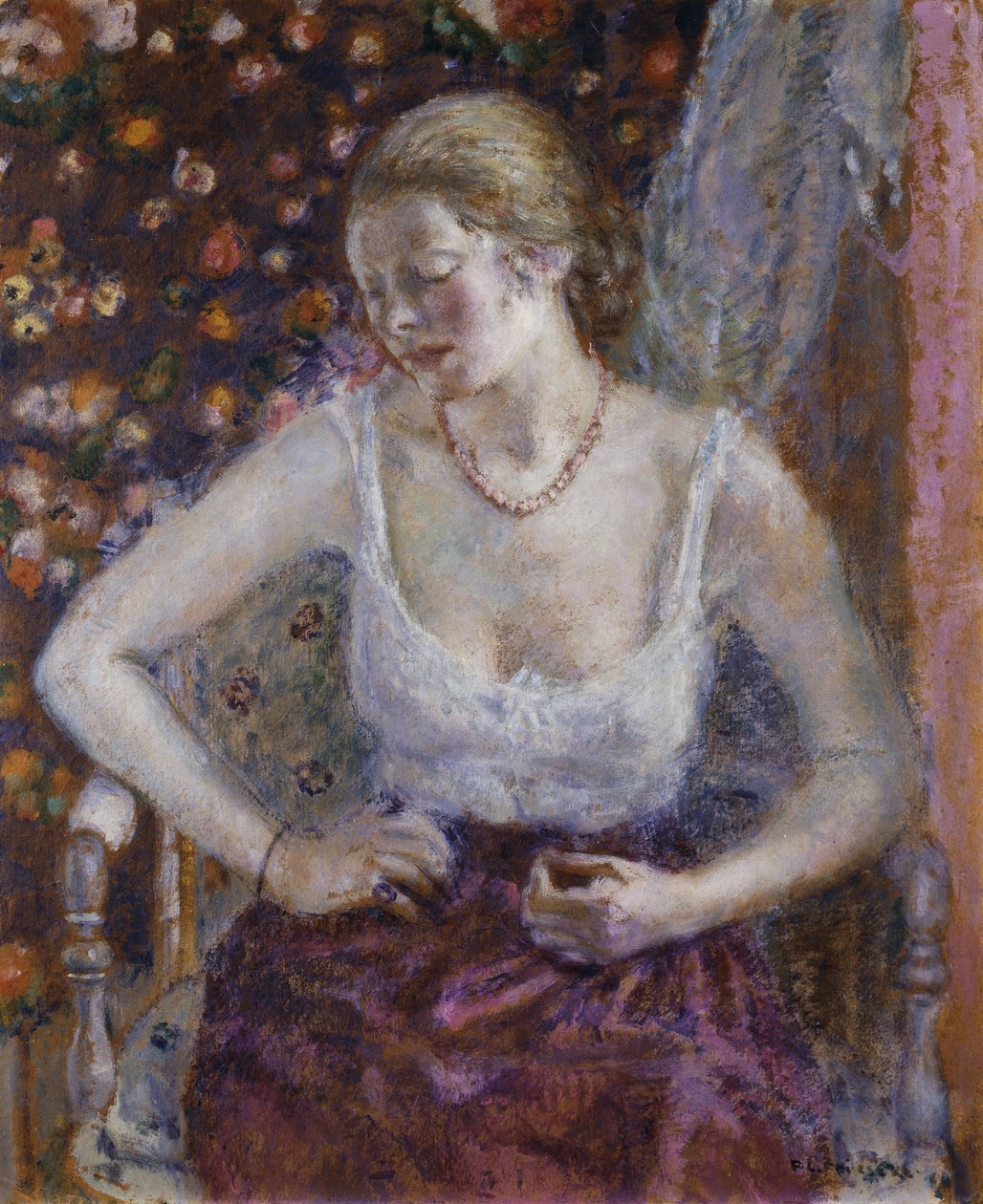 Naisen pukeutuminen tekijältä Frederick Carl Frieseke