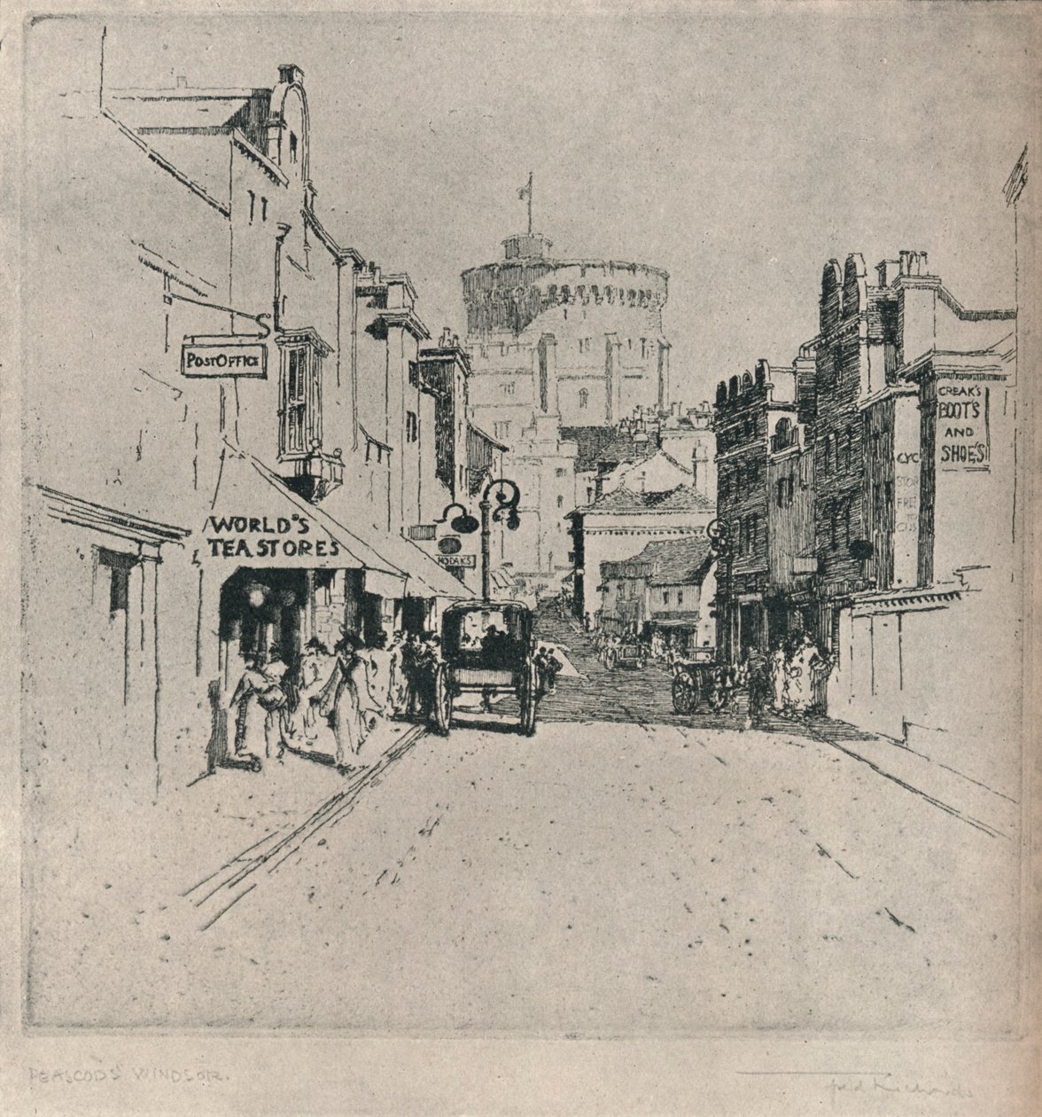 "Peascod Street, Windsor", vuodelta 1918 tekijältä Frederick Charles Richards