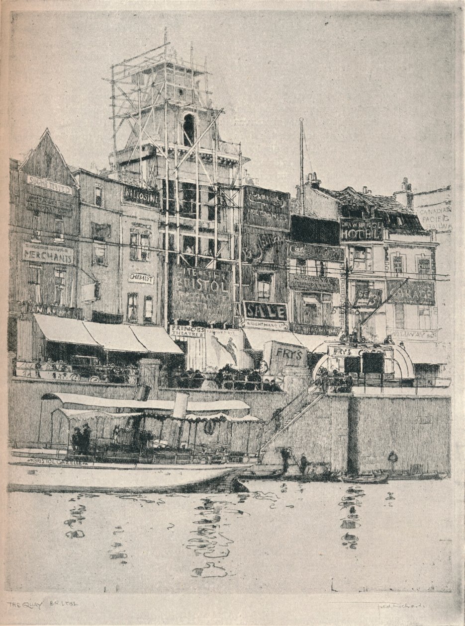 "The Quay, Bristol", vuodelta 1918 tekijältä Frederick Charles Richards