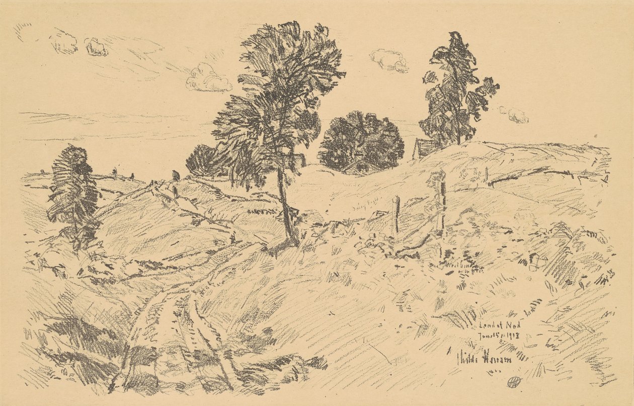 Maisema, Nodin maa, 1918. tekijältä Frederick Childe Hassam