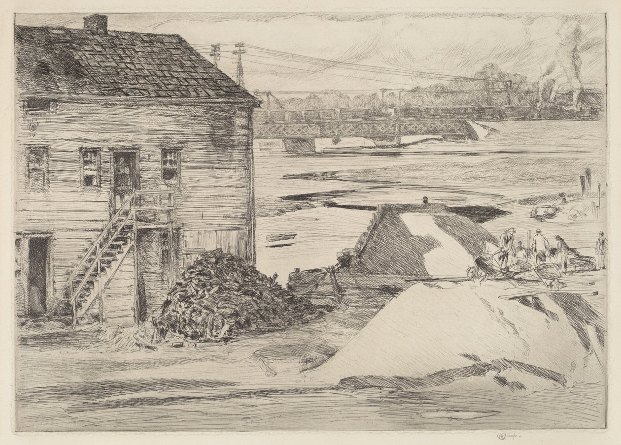 Laskuvesi, Cos Cob Bridge, 1915. tekijältä Frederick Childe Hassam