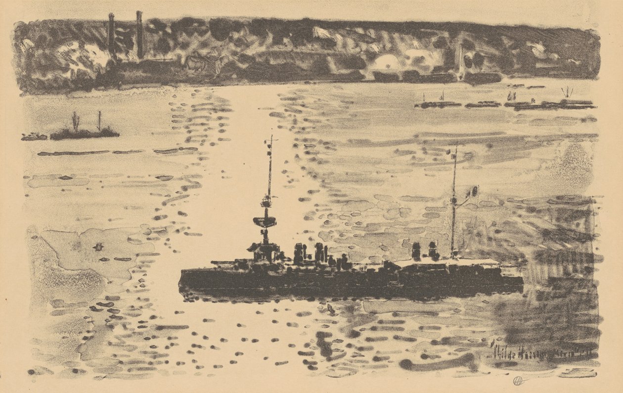 Ranskalainen risteilijä, 1918. tekijältä Frederick Childe Hassam