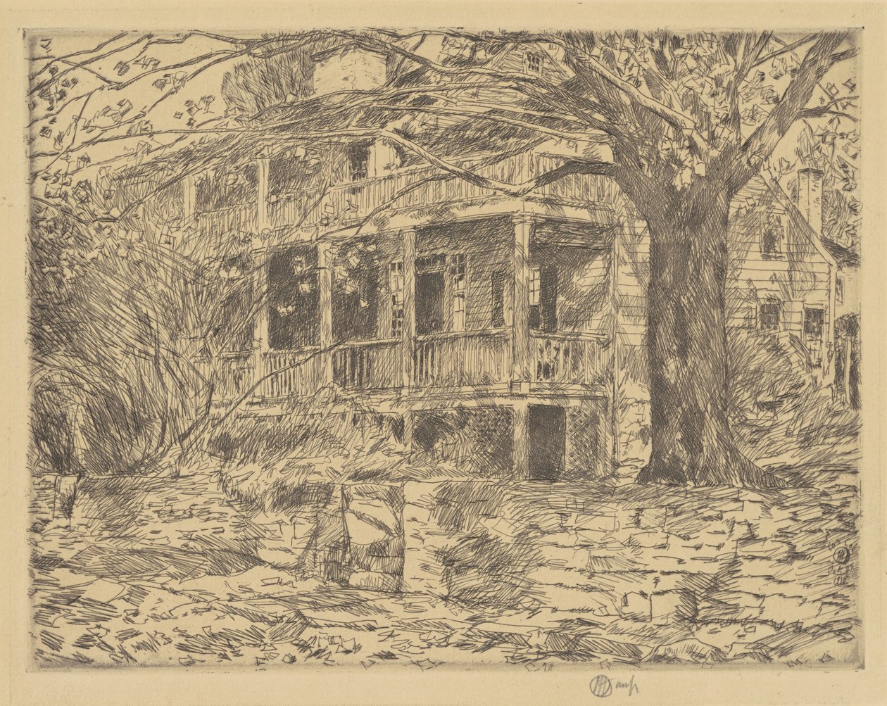 Vanha talo, Cos Cob, 1915. tekijältä Frederick Childe Hassam