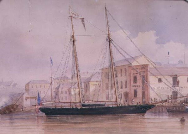 Circular Quay, noin 1855 tekijältä Frederick Garling