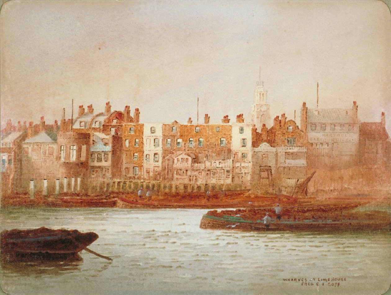 Molls de Limehouse, Londres, c1850 finlandès tekijältä Frederick J Goff