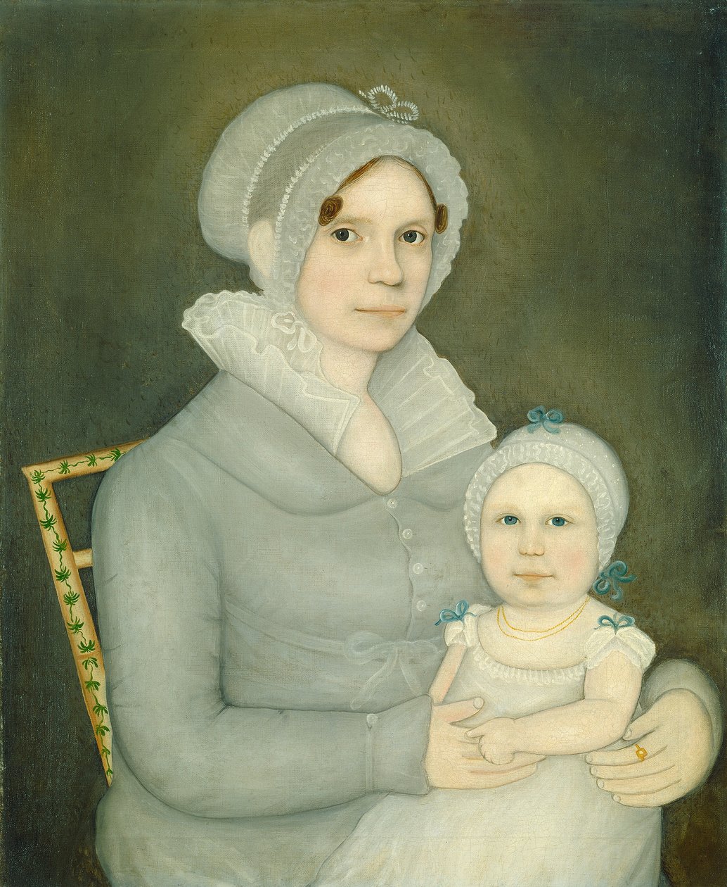 Rouva John Harrisson ja tytär, n. 1823. tekijältä Frederick Mayhew